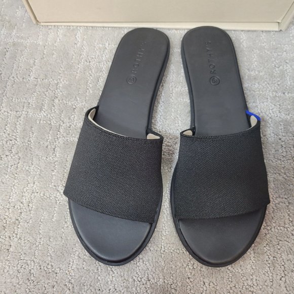 Rothy's The Slide Black Slip On Flats Sandals Women's Size US 5.5,7.5,8,10.5,11 - Picture 4 of 9
